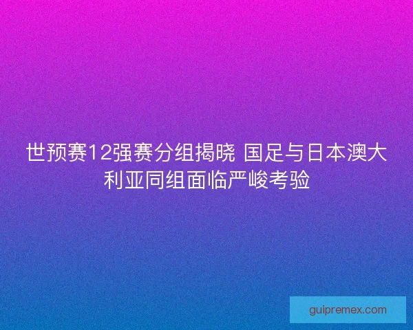 世预赛12强赛分组揭晓 国足与日本澳大利亚同组面临严峻考验