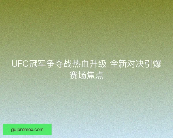 UFC冠军争夺战热血升级 全新对决引爆赛场焦点